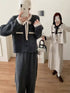 Premium Ribbon Collar Soft Sweater With Skirts Sets